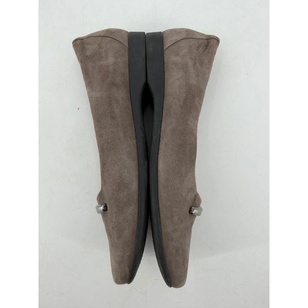 Clarks Unstructured Flats Women Size 10 Taupe Suede Office Minimalist Neutral